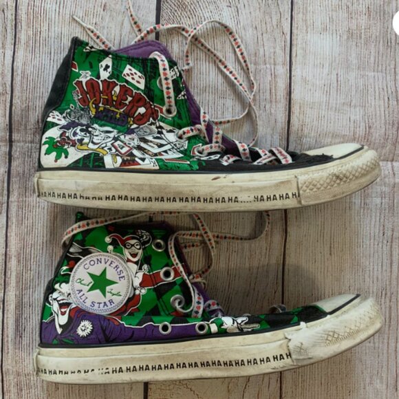 Limited Edition Joker's Converse High Tops - Picture 1 of 8